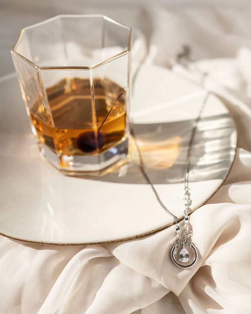 GRIGRI | SILVER LONG CRYSTAL NECKLACE