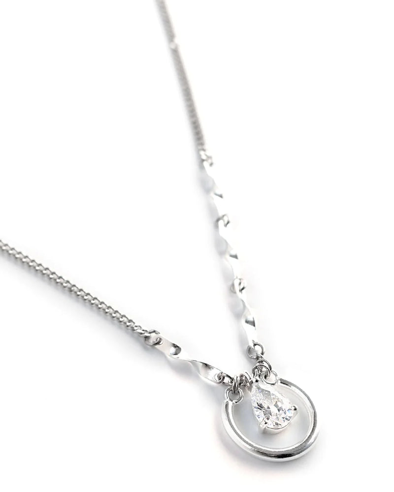 GRIGRI | SILVER LONG CRYSTAL NECKLACE