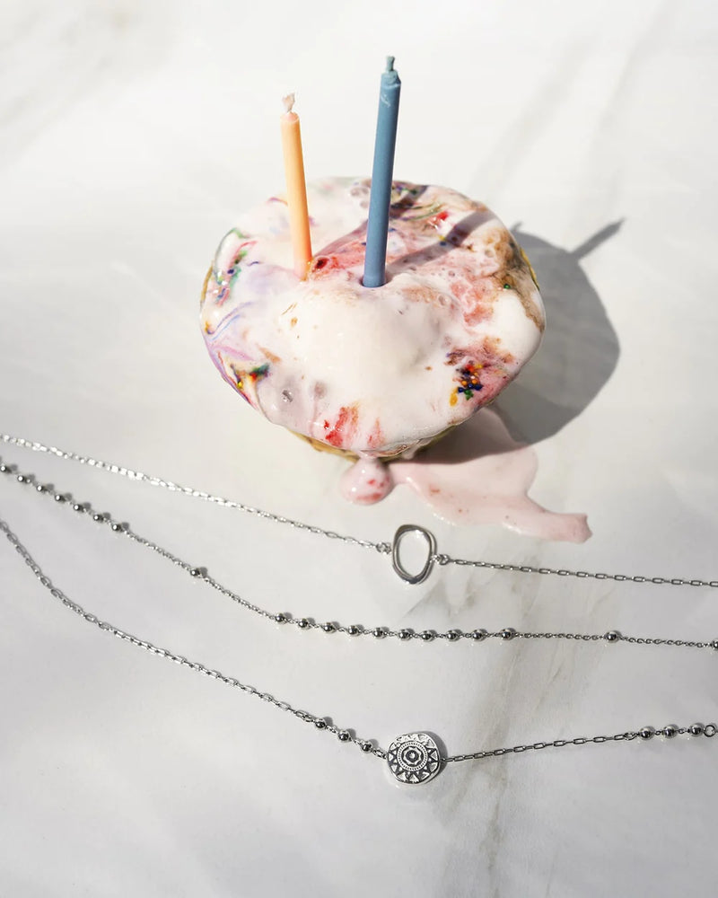 HELIOS | SILVER LAYERED BEADS & MEDALLIONS NECKLACE