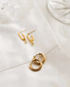 JONES | GOLD CRYSTAL HOOP EARRINGS