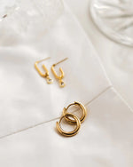 JONES | GOLD CRYSTAL HOOP EARRINGS