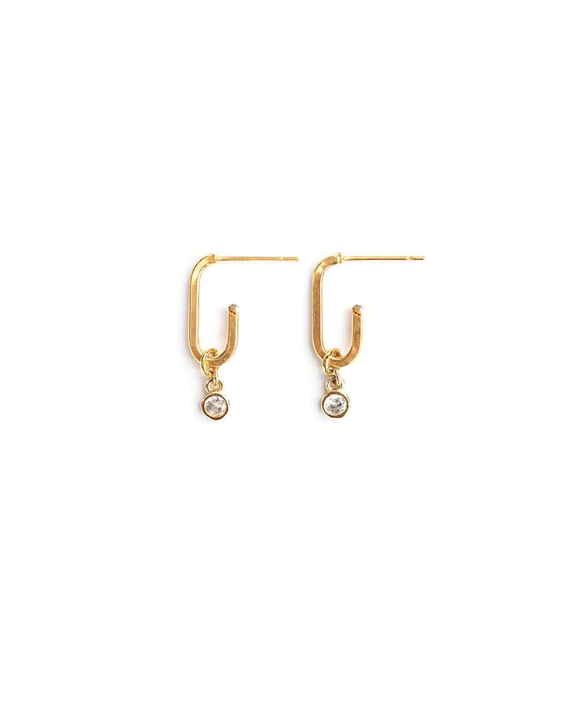 JONES | GOLD CRYSTAL HOOP EARRINGS
