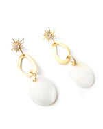 MILKY | GOLD STARBURST PENDANT EARRINGS