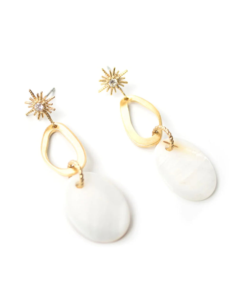 MILKY | GOLD STARBURST PENDANT EARRINGS