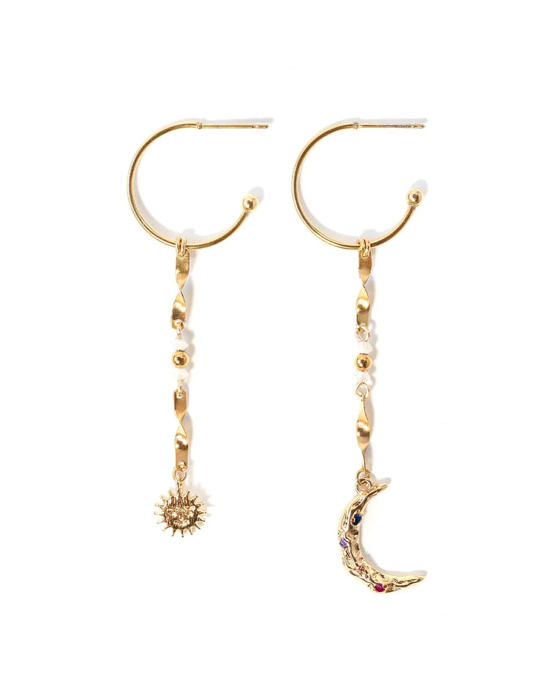 MINUIT | GOLD SUN & MOON EARRINGS