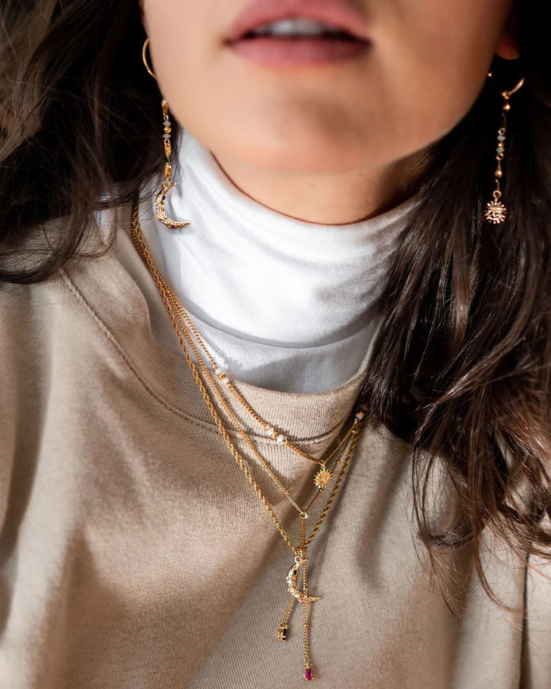 MINUIT | GOLD SUN & MOON EARRINGS