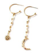 MINUIT | GOLD SUN & MOON EARRINGS