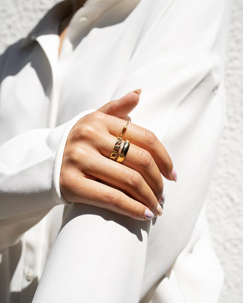 SHANE | GOLD VERMEIL LINK CHAIN RING