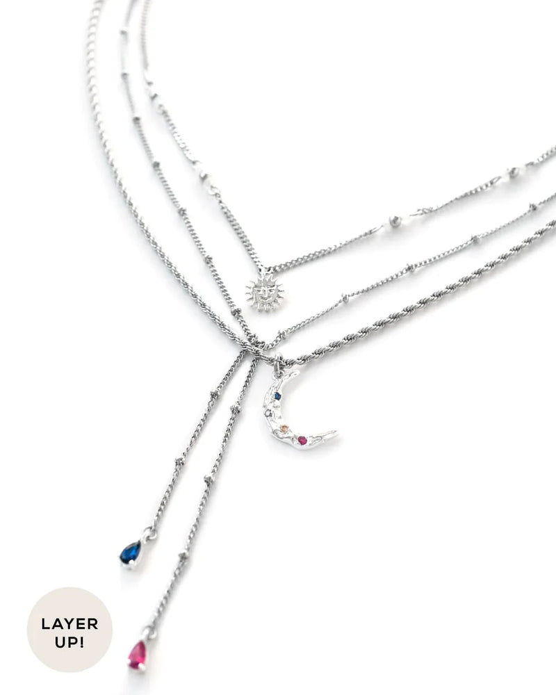 SOLUNE | SILVER SUN & MOON NECKLACE SET