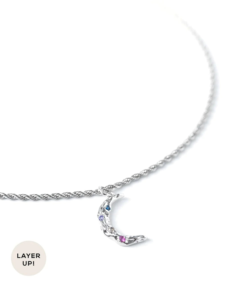 SOLUNE | SILVER SUN & MOON NECKLACE SET