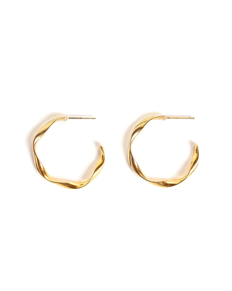 TWIST | GOLD TWISTED HOOP EARRINGS