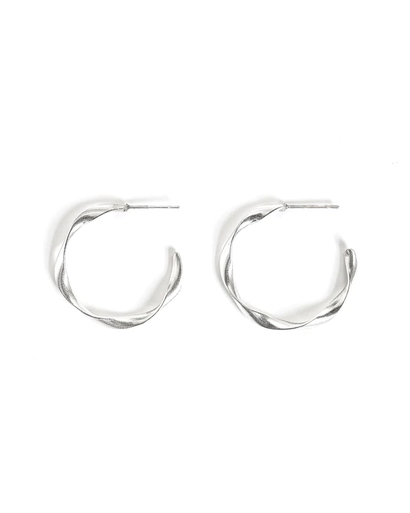 TWIST | SILVER TWISTED HOOP EARRINGS