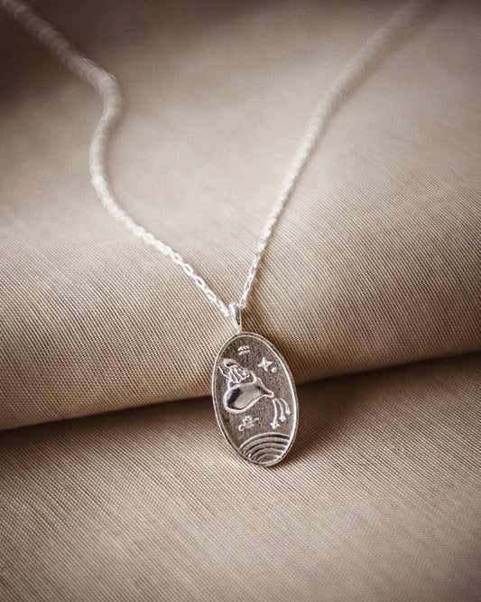 Aquarius - Silver Zodiac Necklace