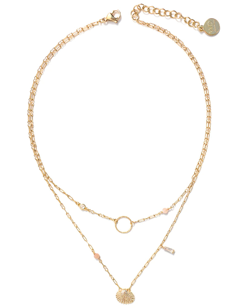 CLAM | GOLD SHORT LAYERED SHELL NECKLACE