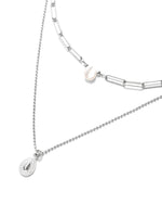 ARKO | SILVER SHORT LAYERED PEARL NECKLACE
