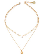 ARKO | GOLD SHORT LAYERED PEARL NECKLACE