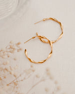 TWIST | GOLD TWISTED HOOP EARRINGS