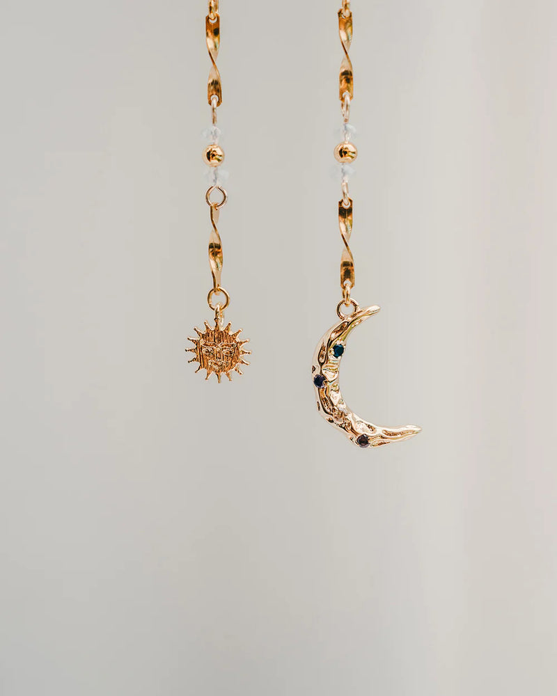 MINUIT | GOLD SUN & MOON EARRINGS