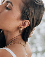 CRUZ | GOLD CRYSTAL HOOP EARRINGS