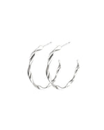 TWIST | SILVER TWISTED HOOP EARRINGS