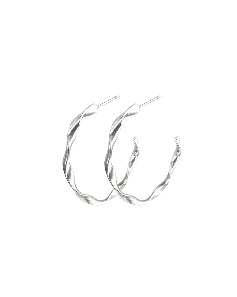 TWIST | SILVER TWISTED HOOP EARRINGS