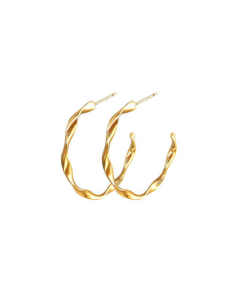 TWIST | GOLD TWISTED HOOP EARRINGS