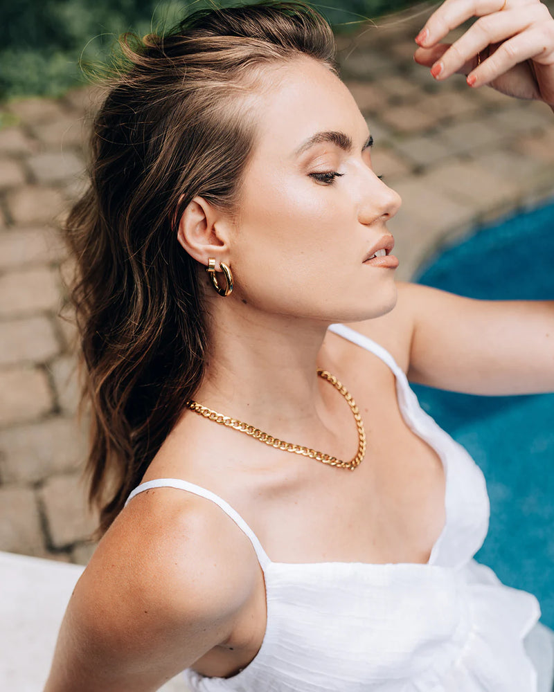 HUGO | GOLD CHUNKY HOOP EARRINGS