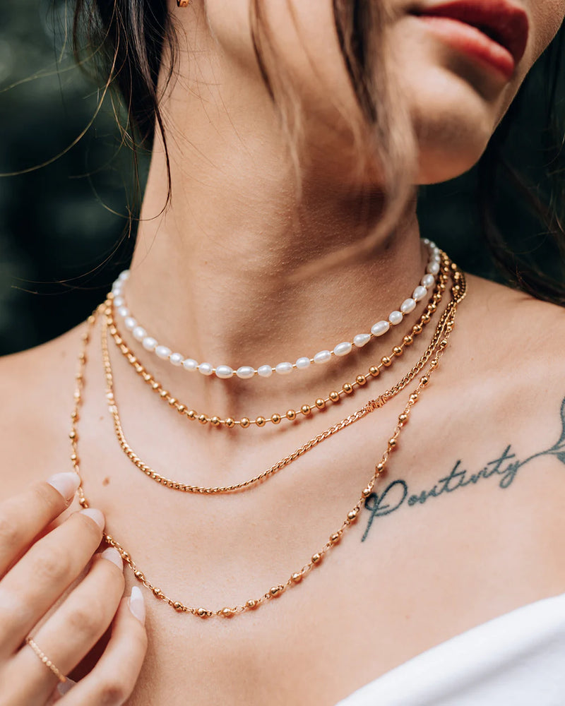 PERSIA | GOLD SHORT BALL CHAIN NECKLACE