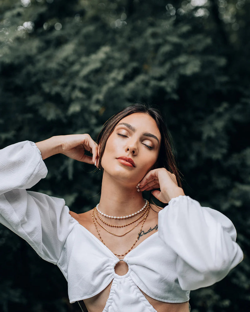 PERSIA | GOLD SHORT BALL CHAIN NECKLACE