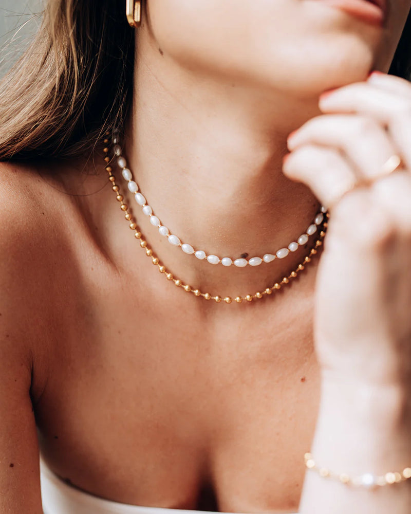PERSIA | GOLD SHORT BALL CHAIN NECKLACE