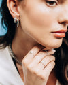 CRUZ | SILVER CRYSTAL HOOP EARRINGS