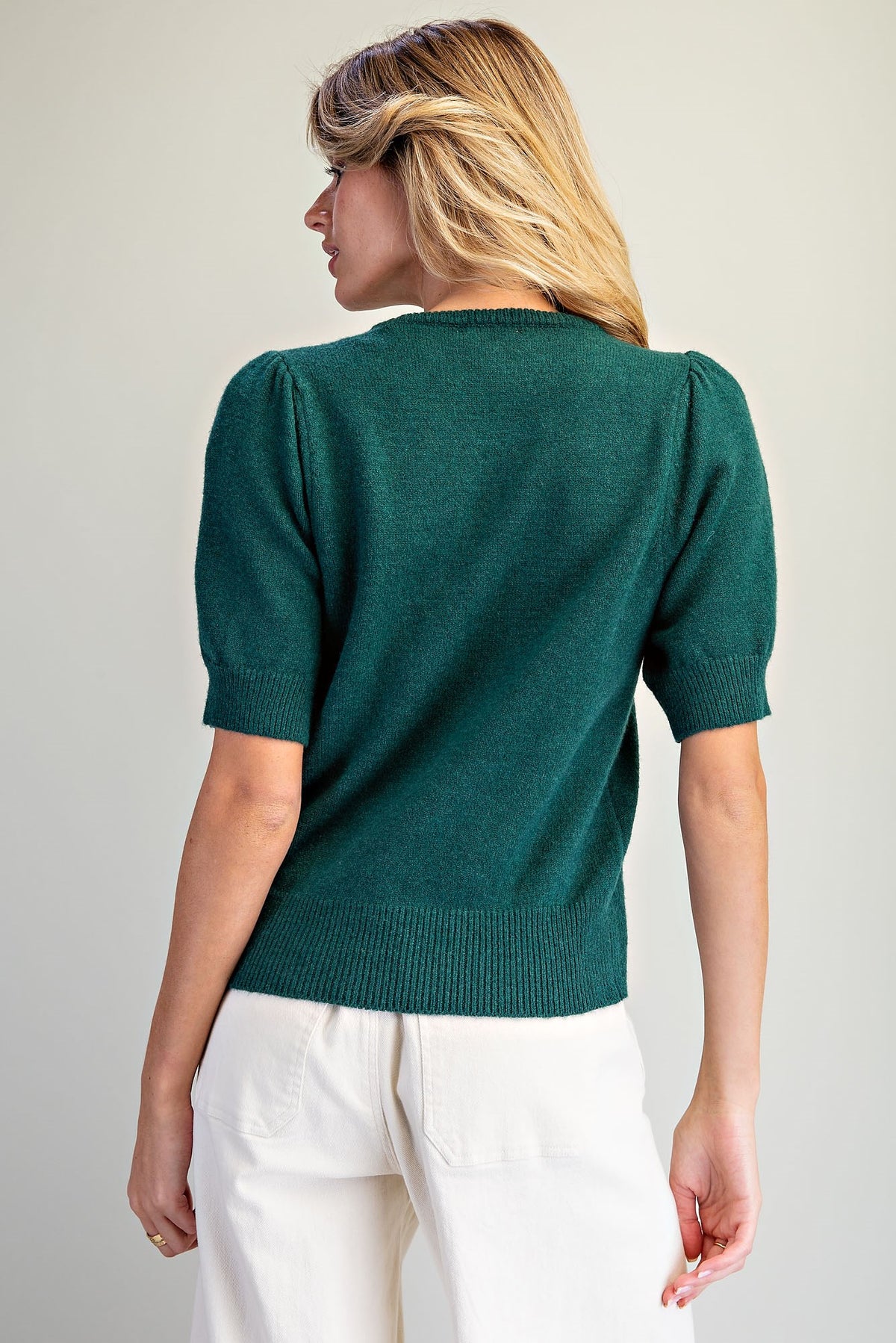 Bow Detail Short Sleeve Sweater