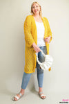 Pointelle Detail Open Cardigan (Plus Size)