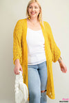 Pointelle Detail Open Cardigan (Plus Size)