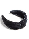 Knotted Velvet Headband - Black