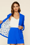 Long Sleeve Welt Pocket Blazer (Neon Blue)