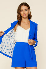 Long Sleeve Welt Pocket Blazer (Neon Blue)