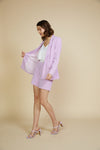 Long Sleeve Welt Pocket Blazer (Lavender)