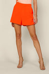 Elastic Back Fitted Shorts w/ Pockets (Neon Orange)