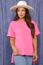 Back Sequin Fringe Short Sleeve Top
