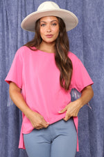 Back Sequin Fringe Short Sleeve Top