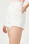Frayed White Denim Shorts