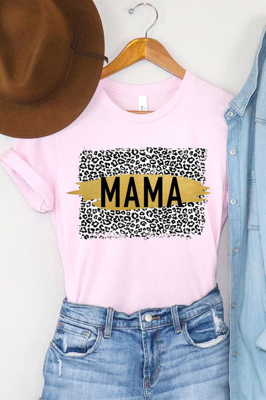 Gold Foil "Mama" Graphic T-Shirt (Pink)