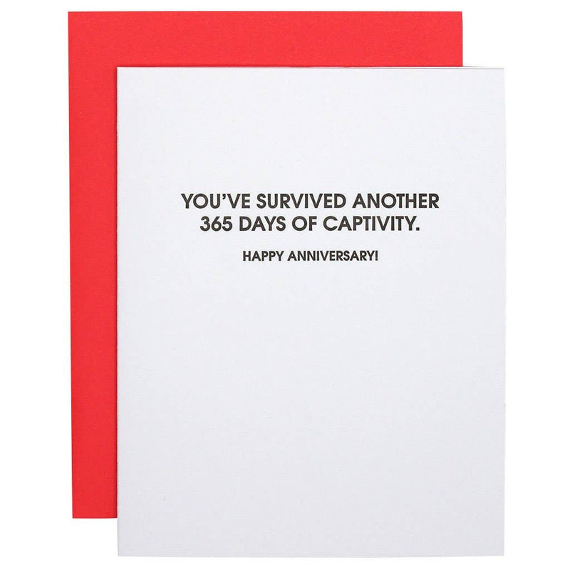 "Survived Another 365 Days of Captivity" Anniversary Card
