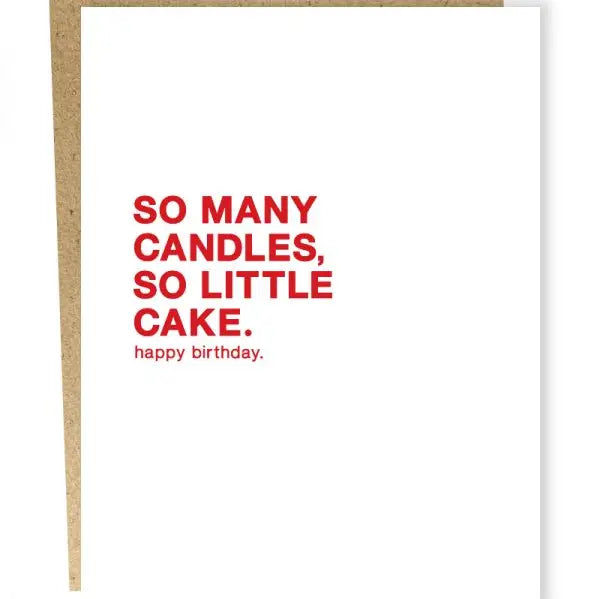 "So Many Candles, So Little Cake" Birthday Card