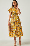 V-Neck Floral Print Dress