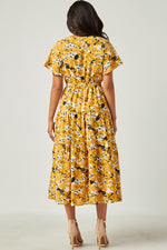 V-Neck Floral Print Dress