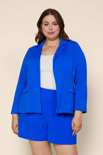 Scarlett Welt Pocket Blazer (Plus Size - Neon Blue)