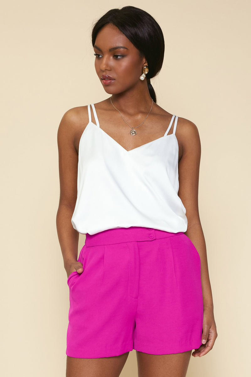 Recycled Polyester Tailored Shorts (Violet Magenta)