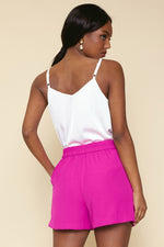 Recycled Polyester Tailored Shorts (Violet Magenta)